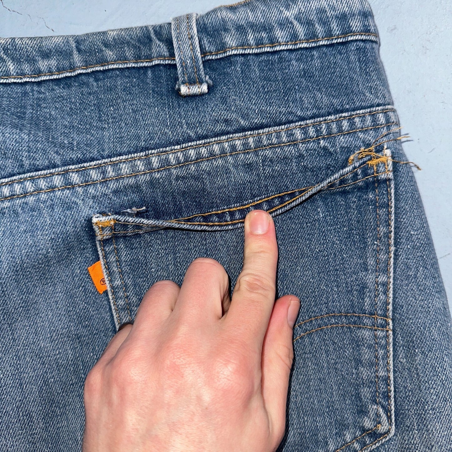 Levis 646 Vintage 70s USA Orange Tab Bootcut Flare Blue Bell Bottom Jeans 40x30