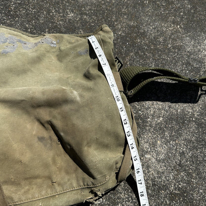 Korea US GI Gas Mask Bag Original Backpack Belt WWII Haversack 1960s?