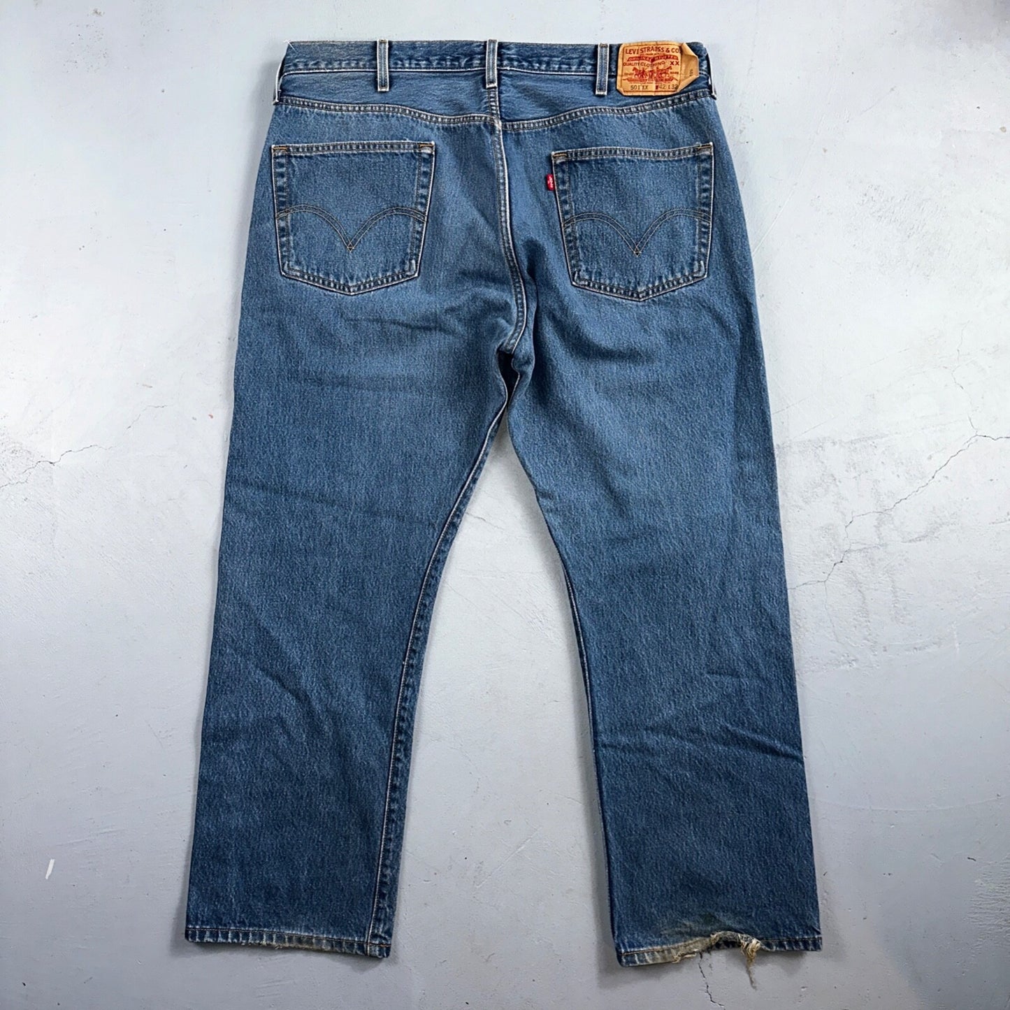 Levis 501 Vintage Y2K XX Straight Leg Jeans Blue Med Wash 42x32 Act 38x28