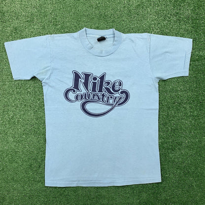Nike Vintage T Shirt Mens Small Country Hike 70s Basic Simple Rap Music Running