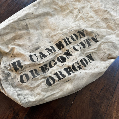 VTG WWII Canvas Garment Laundry Bag Rare Military Denim 1940s 40s 50s Stencil