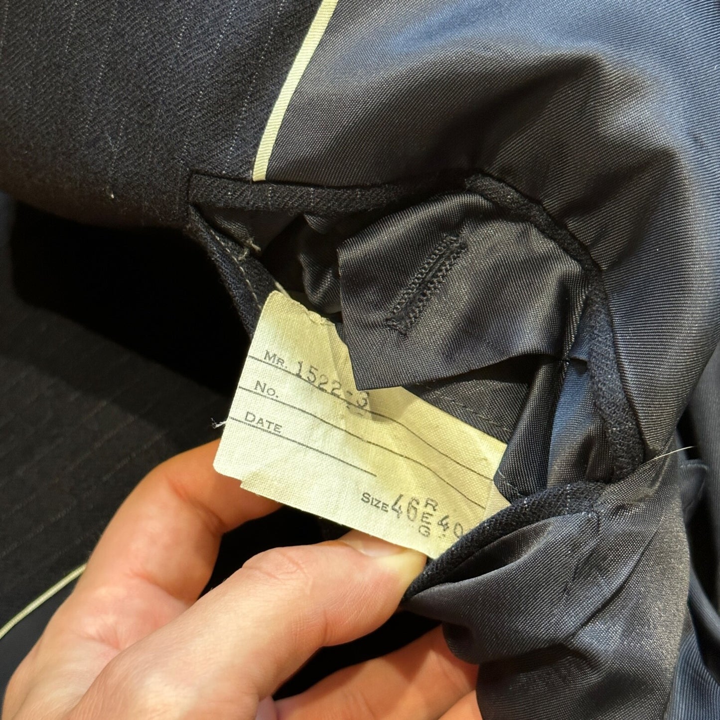 1960s 1970s Navy USA Sport Jacket VTG Mens Suit 46 Rockabilly Stripe Plaid