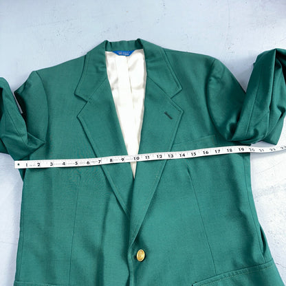 40L VTG Pendleton Mens Blazer Sport Coat Two Gold Button Jacket Green Suit Wool