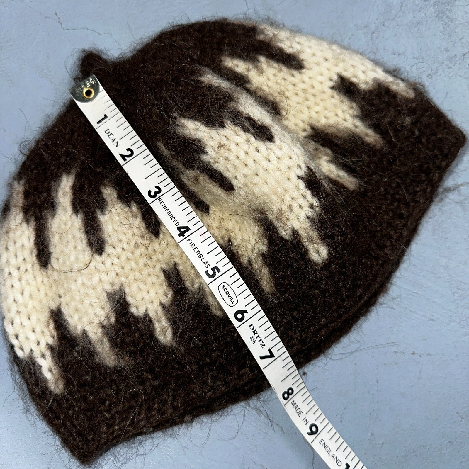 VTG 60s 70s Wool Hand Knit Winter Beanie Hat OSFM Rockabilly Warm Grunge Basic