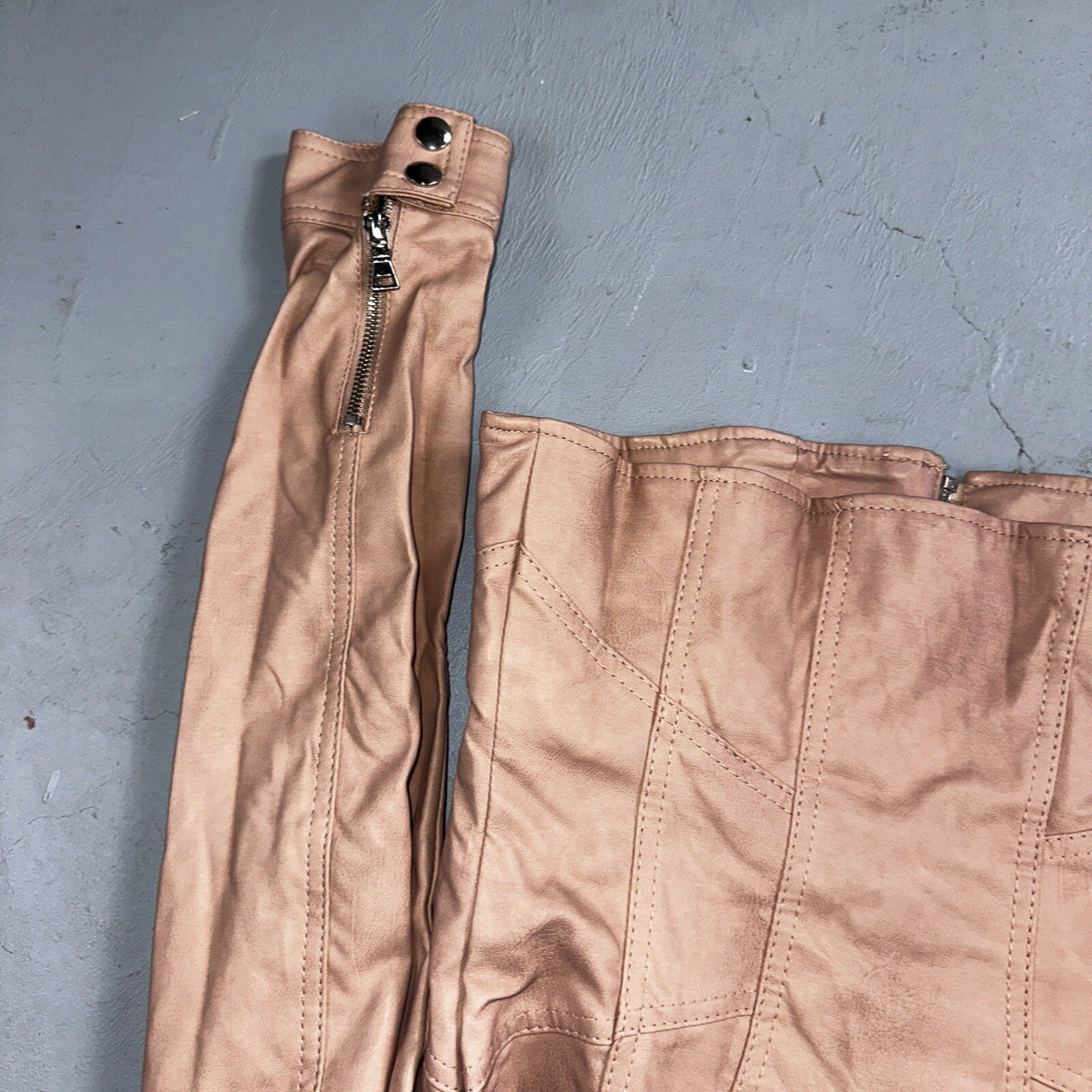 Black Rivet Women's Leather Jacket S Pink Moto Biker Zippered Baddie Biker