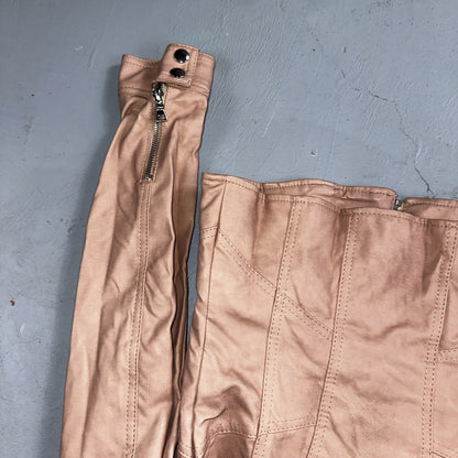 Black Rivet Women's Leather Jacket S Pink Moto Biker Zippered Baddie Biker