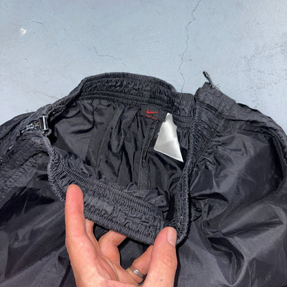 Nike VTG 90s Windbreaker Track Pants Ankle Zip Unlined Black 1990s Essential