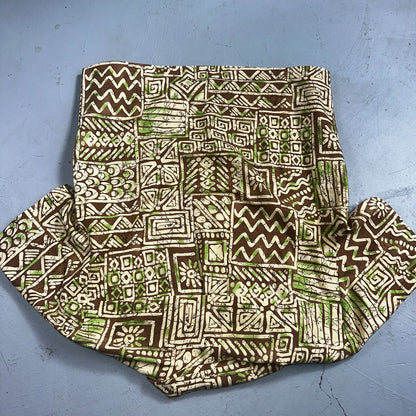 1950s Cotton Hawaiian Green Short Sleeve Button Down Shirt Rockabilly 50s Boxy