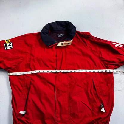 Nautica Jacket Adult Large Full Zip USA 90s Performance Mens N1 Red Rare