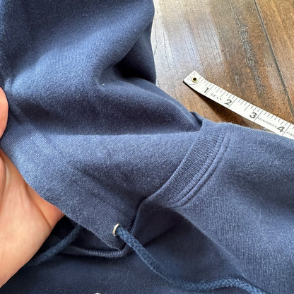 VTG Tommy Hilfiger Blue Pullover Hoodie Embroidered Size Small 90s Spellout