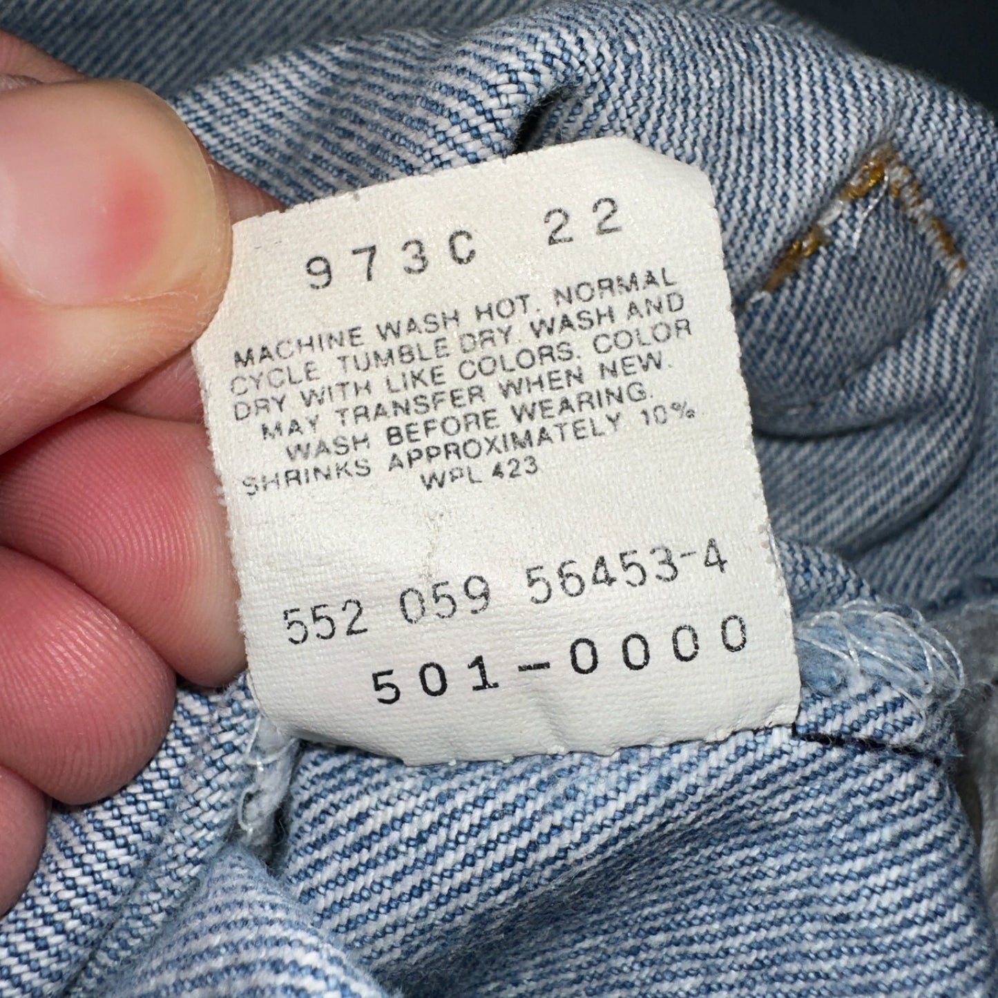 Levis 501 Vintage 90s USA XX Straight Leg Jeans Blue Light Wash 35x36 Act 32x27