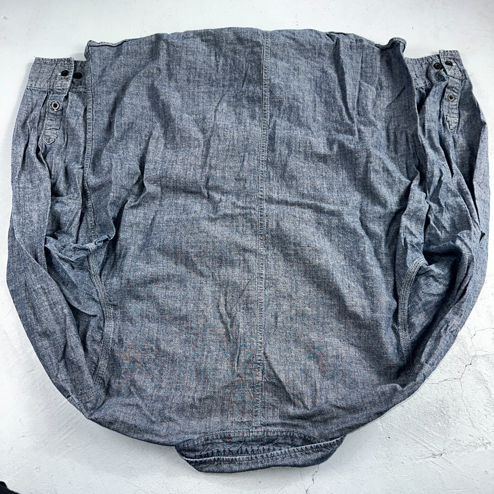 Carhartt Chambray Work Shirt VTG 2XL Demin Long Sleeve Button Up Heart Logo 60s