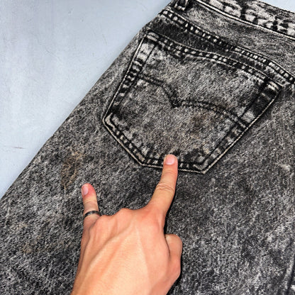 Levis 501 Vintage 80s USA XX Straight Leg Jeans Gray Acid Wash 36x30 Act 34x29