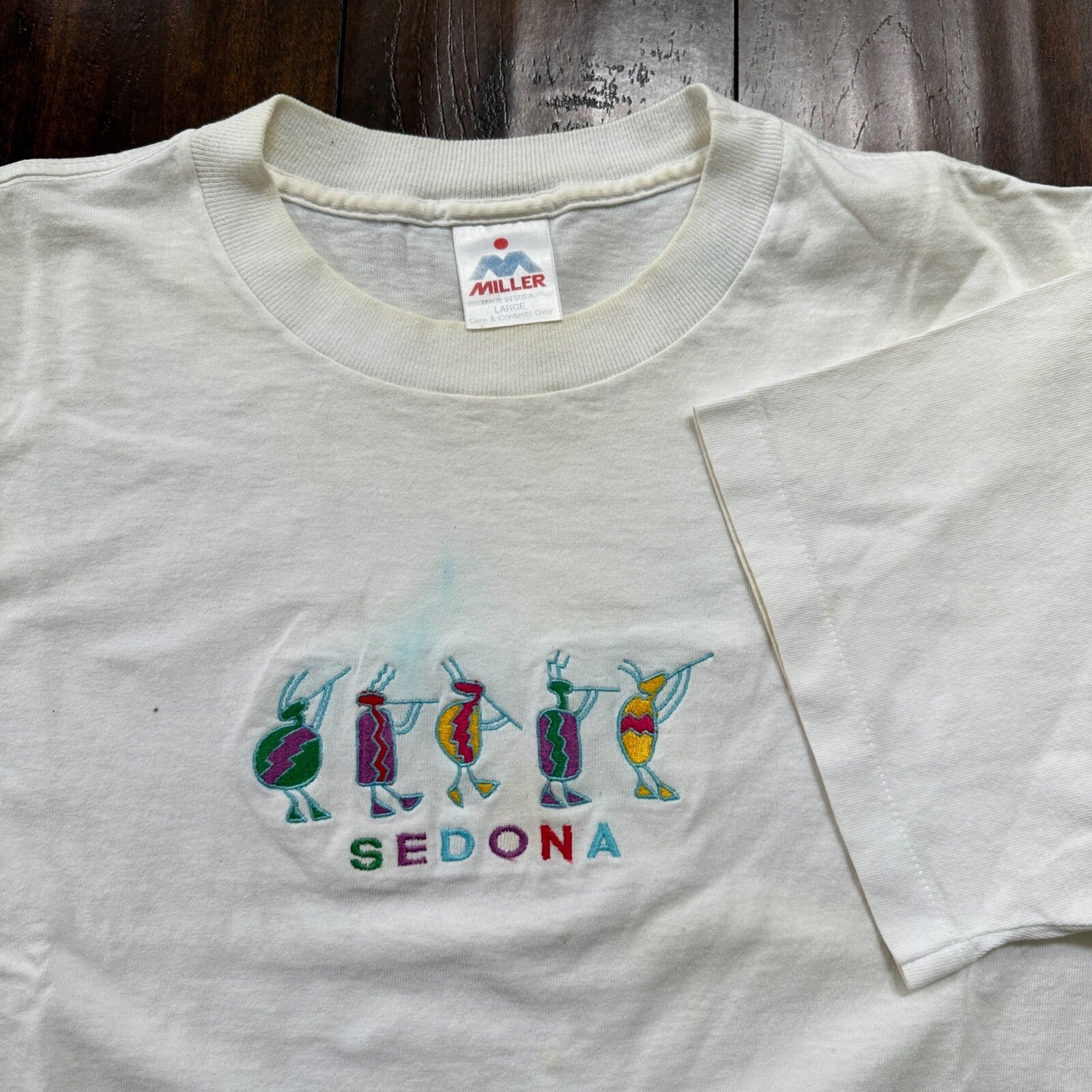 Sedona Arizona Travel VTG T Shirt Single Stitch White Miller Embroidery USA