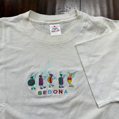 Sedona Arizona Travel VTG T Shirt Single Stitch White Miller Embroidery USA