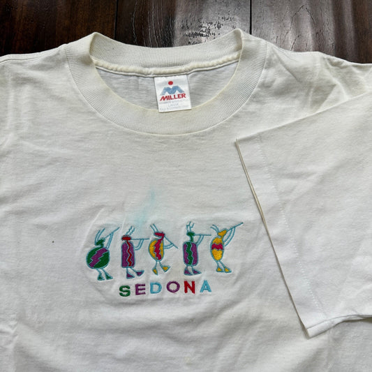 Sedona Arizona Travel VTG T Shirt Single Stitch White Miller Embroidery USA
