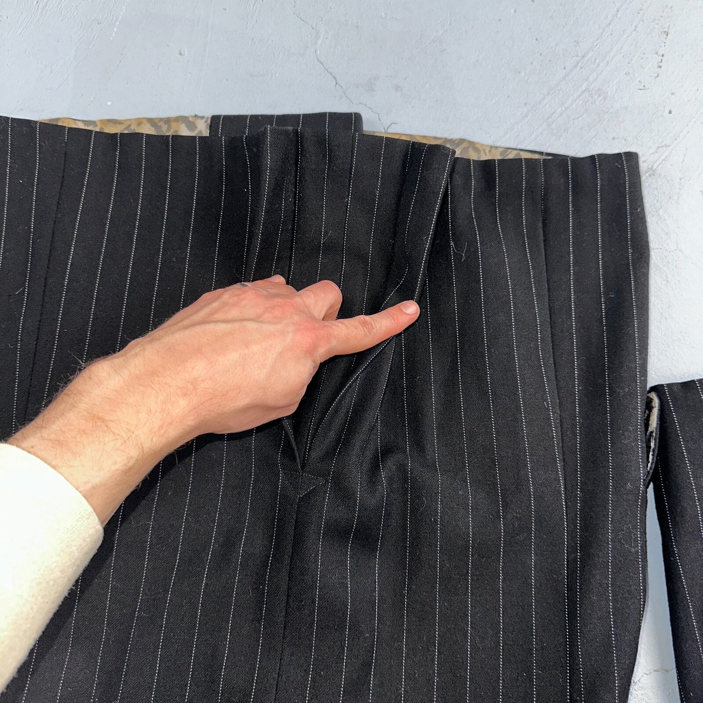 VTG Mens Suit 36 Double Breast 8 Button Jacket Sport Coat Rockabilly 50s Striped