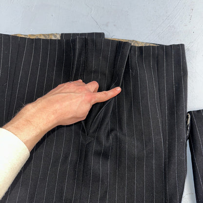 VTG Mens Suit 36 Double Breast 8 Button Jacket Sport Coat Rockabilly 50s Striped