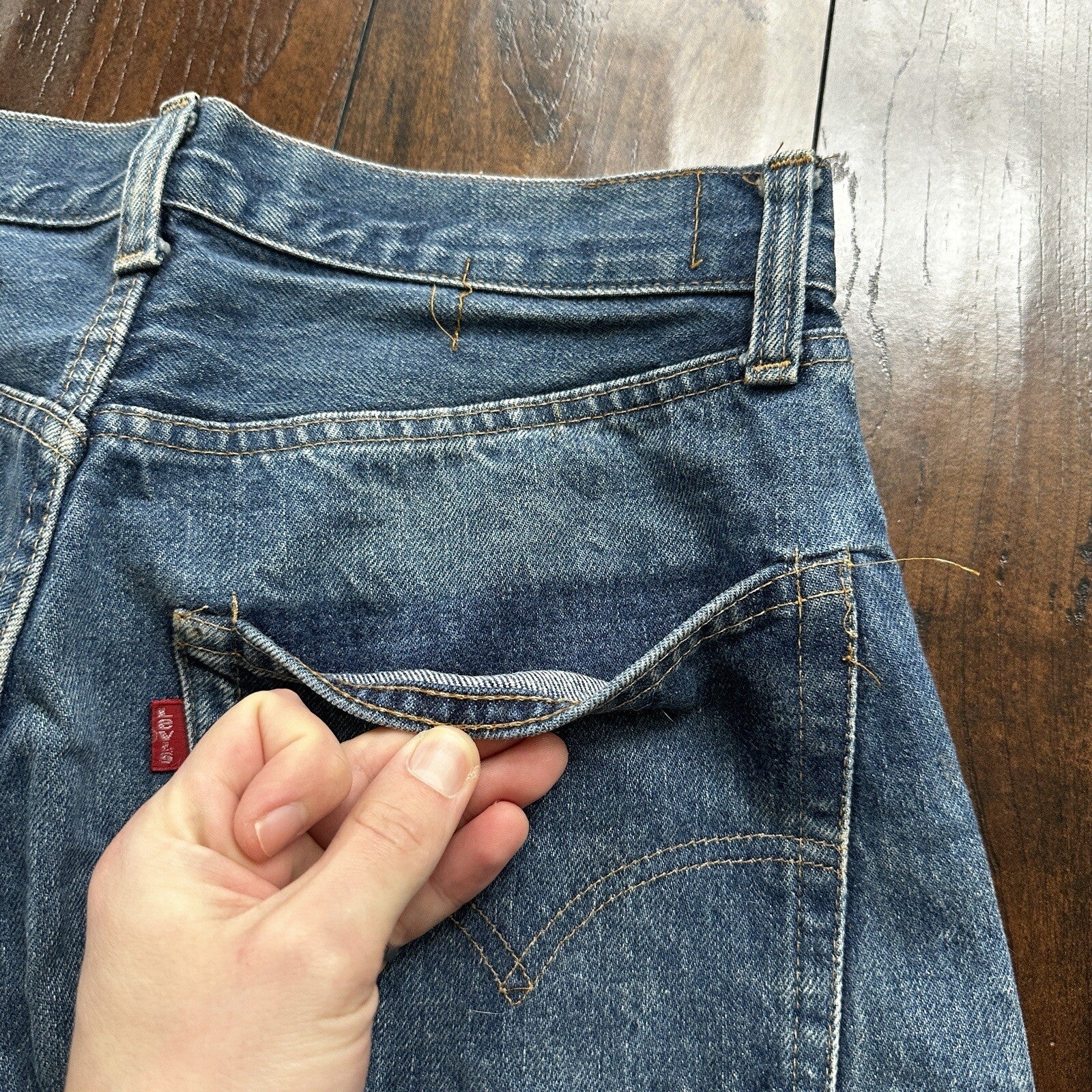 Levis Vintage 80s Redline Selvedge USA 501 XX Jeans 66 70s 32x34 Act 30x26