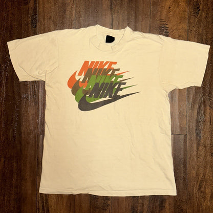 Nike Vintage T Shirt Mens 70s Quad Swoosh Stack OG Rare Pinwheel Geisha Basic