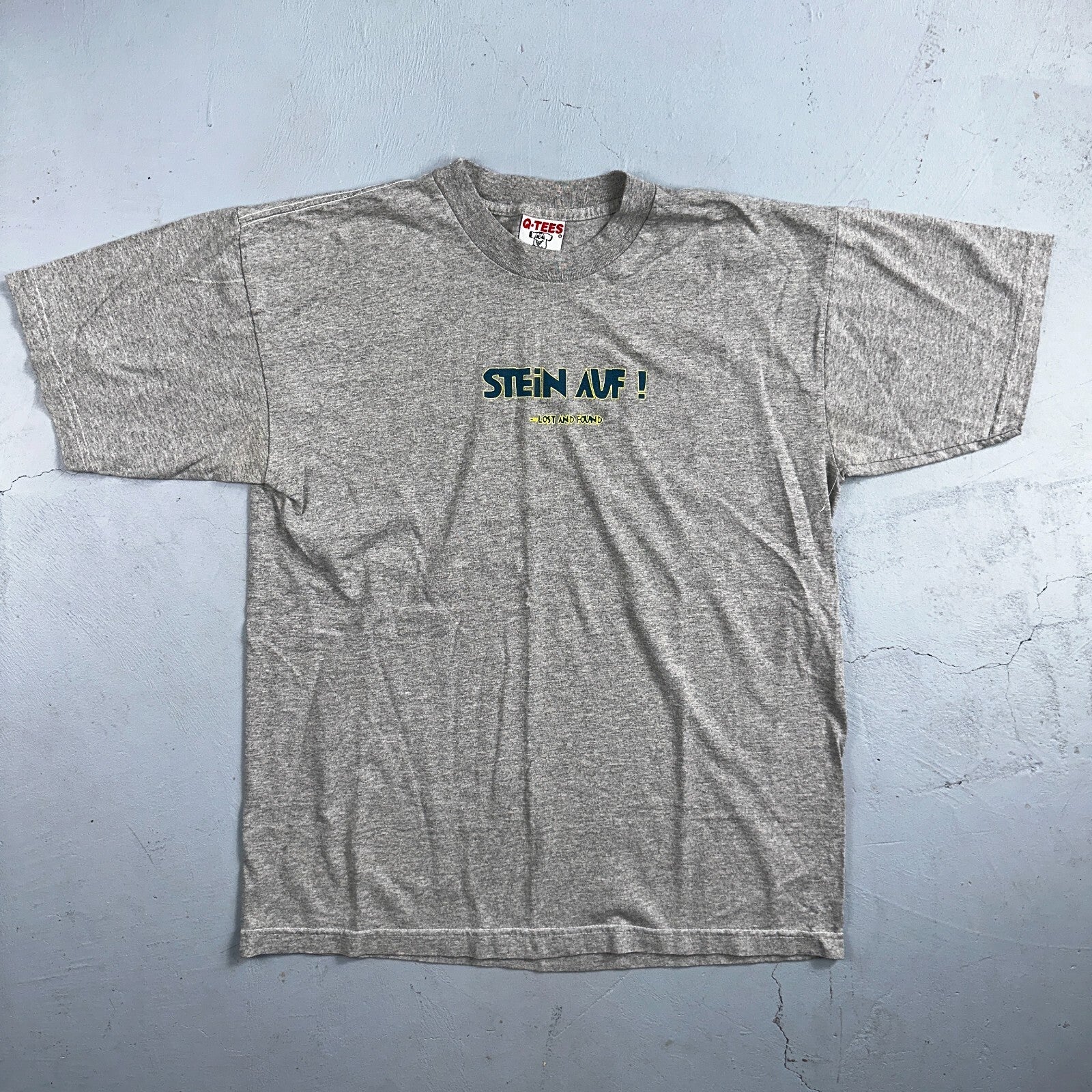 Stein Auf 90s VTG T Shirt Rock N Roll German Band Lost Found Cool Simple Graphic