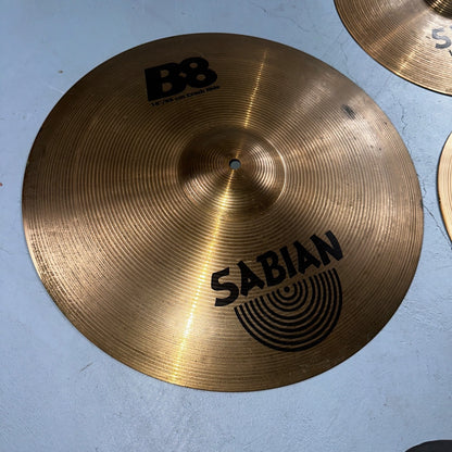 SABIAN B8 18" Crash Ride Cymbal 14" Hi Hats Set Collection Pair Top Bottom