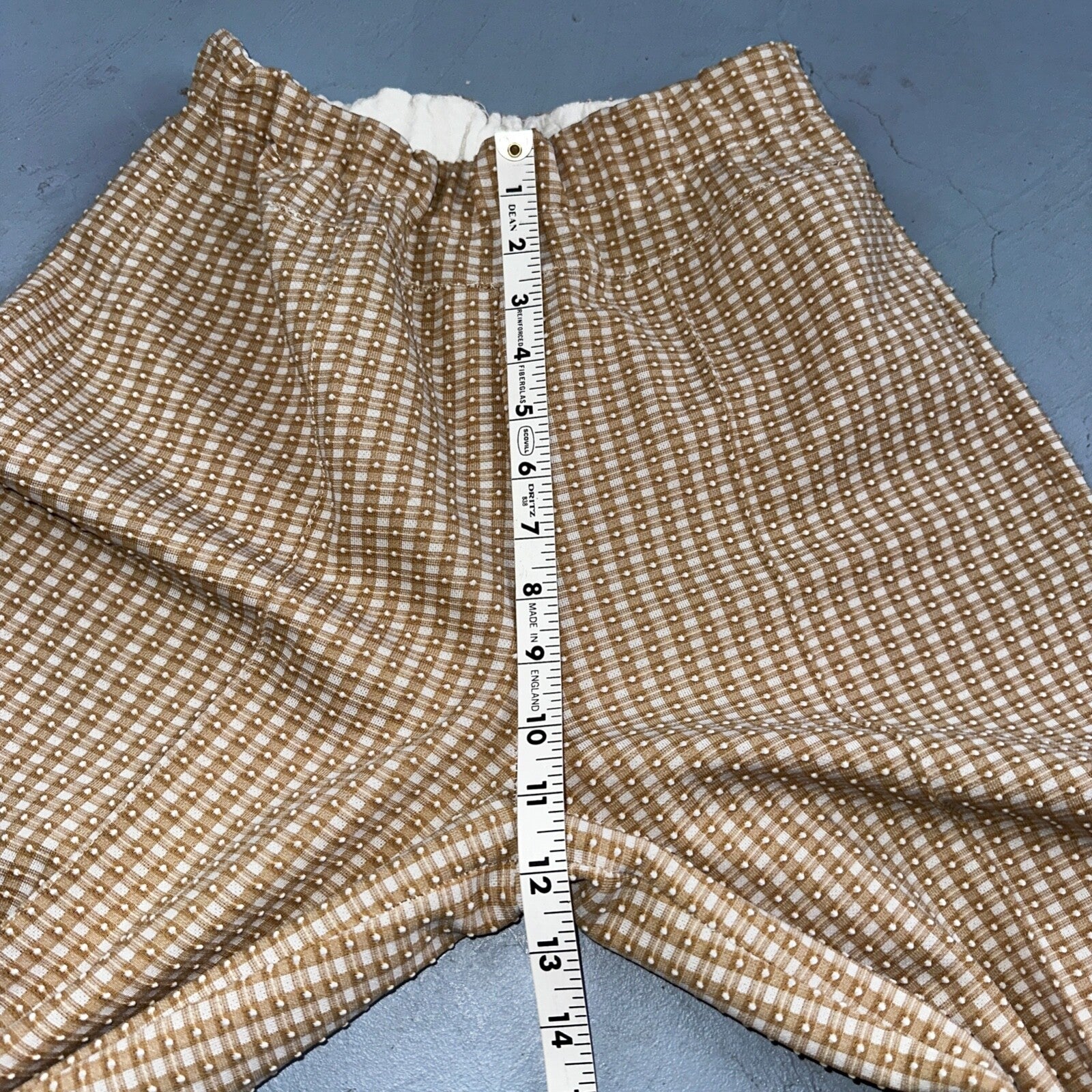 Vintage 70s High Waist Bell Bottom Poly Knit Disco Pants Pattern Checkerboard