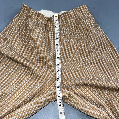 Vintage 70s High Waist Bell Bottom Poly Knit Disco Pants Pattern Checkerboard