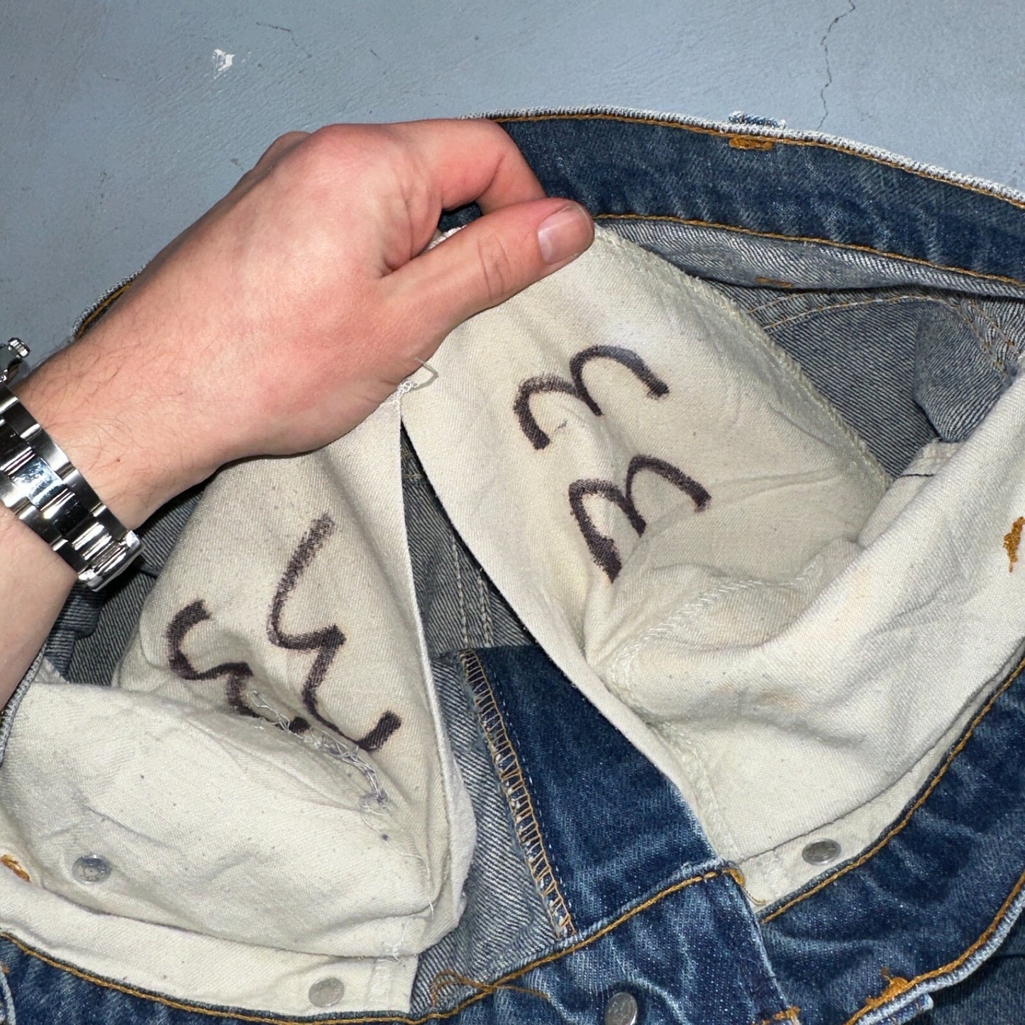 Levis 517 Vintage 80s USA Orange Tab Bootcut Flare Blue Worn Jeans Act 32x26