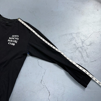 Anti Social Social Club Get Weird VTG T Shirt Y2K Long Sleeve Black Has Stains