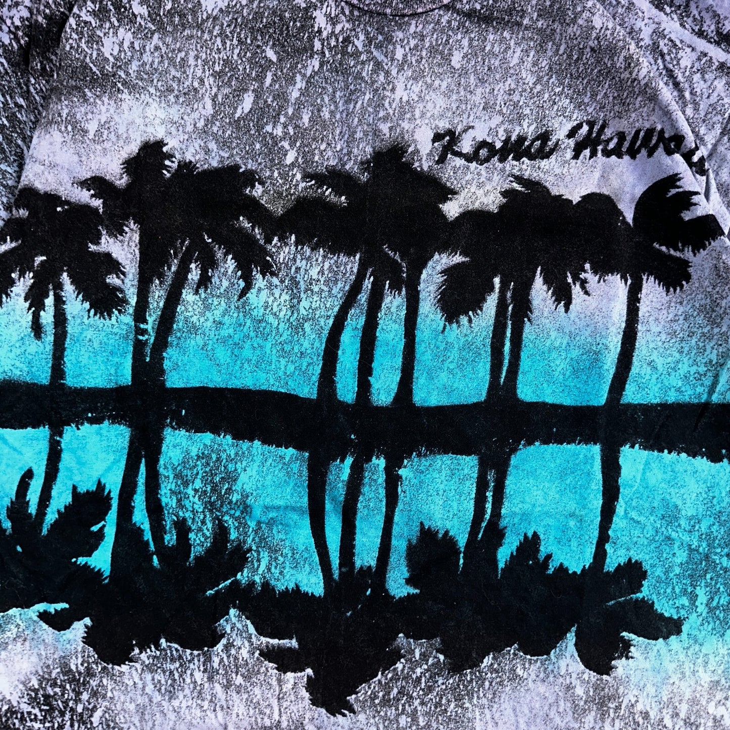 Hawaii AOP Stars 90s VTG T Shirt Hanes Palm Trees Kona Splatter Tye Dye Rare