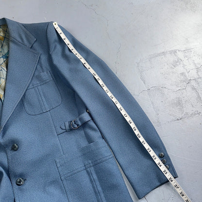 VTG 1960s Mens 2 PC Suit 42 Jacket Coat Pants 60s Lions Den Rockabilly Side Belt