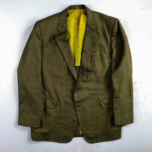 1960s Avocado Green Blazer Sport Coat Mens 44 Suit Jacket VTG Union 60s J&F