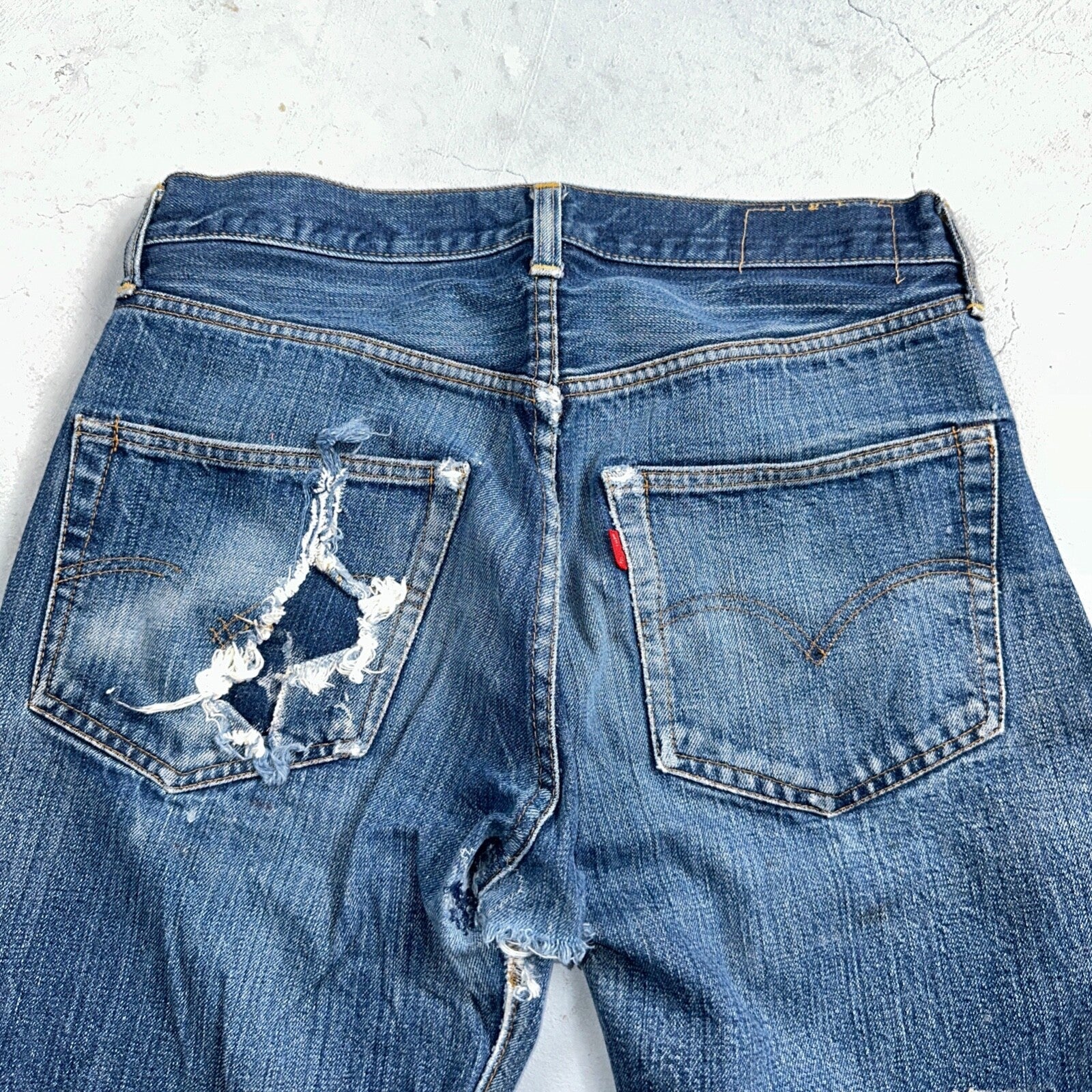 Levis 501 VTG 70s SS Redline Selvedge Jeans XX Thrashed Boot Cut Act 30x31