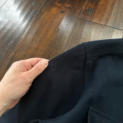 Levis Jacket Shirt Men L Blue Navy Button Up Flannel Lined Shacket Vtg