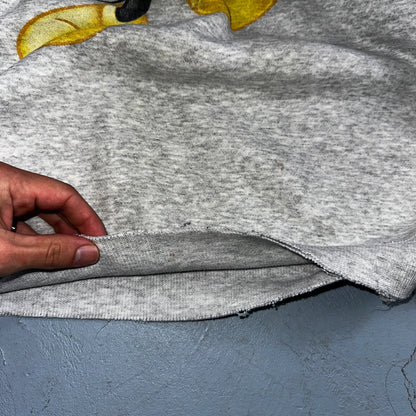 Disney Mickey Mouse VTG Disneyland Gray Fleece Sweatshirt Size XL Thrashed