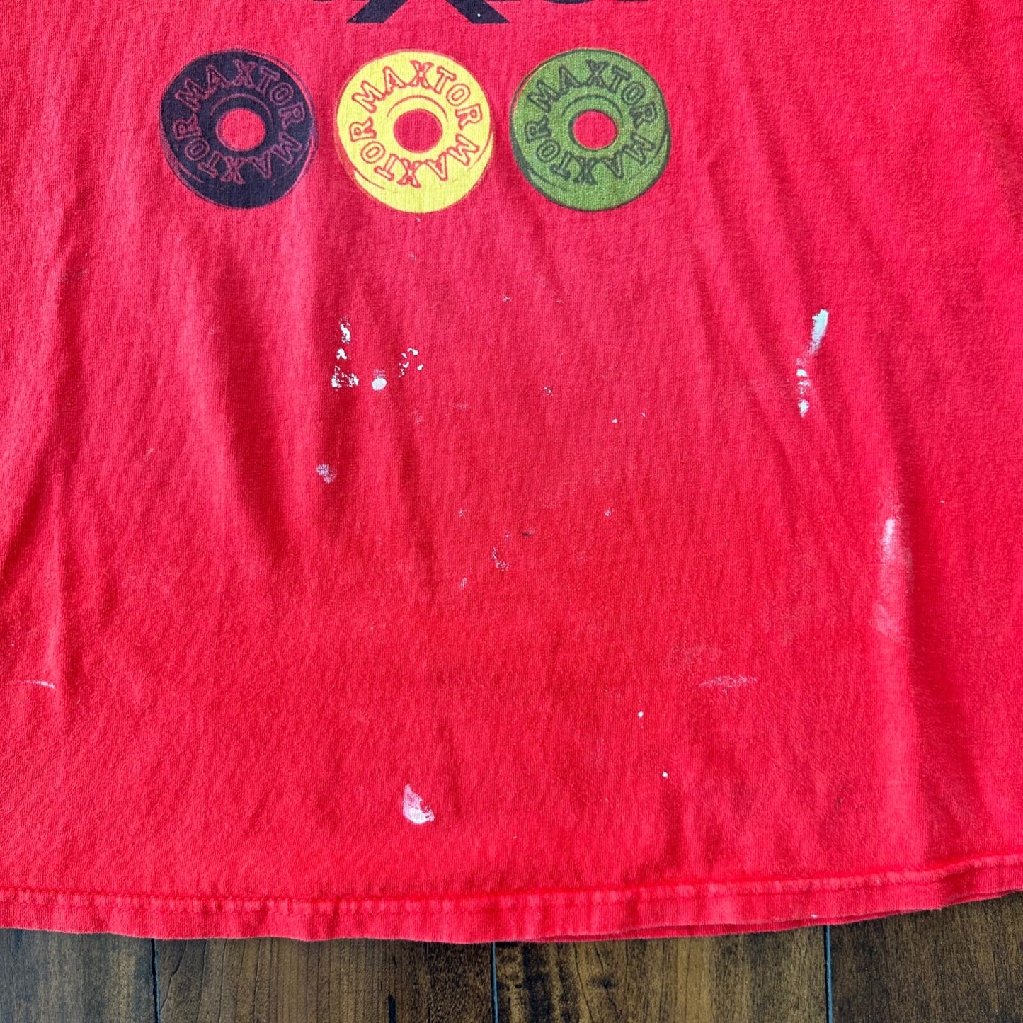 Skate Maxtor Wheels Vintage T Shirt Skateboard Thrashed Paint Grunge Nirvana Rap