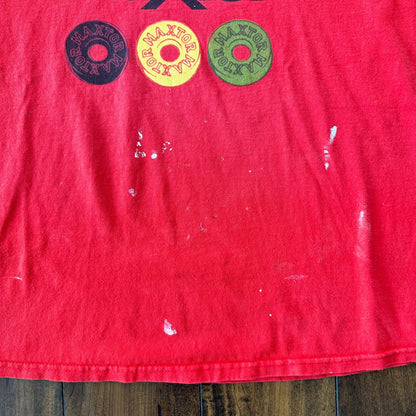 Skate Maxtor Wheels Vintage T Shirt Skateboard Thrashed Paint Grunge Nirvana Rap