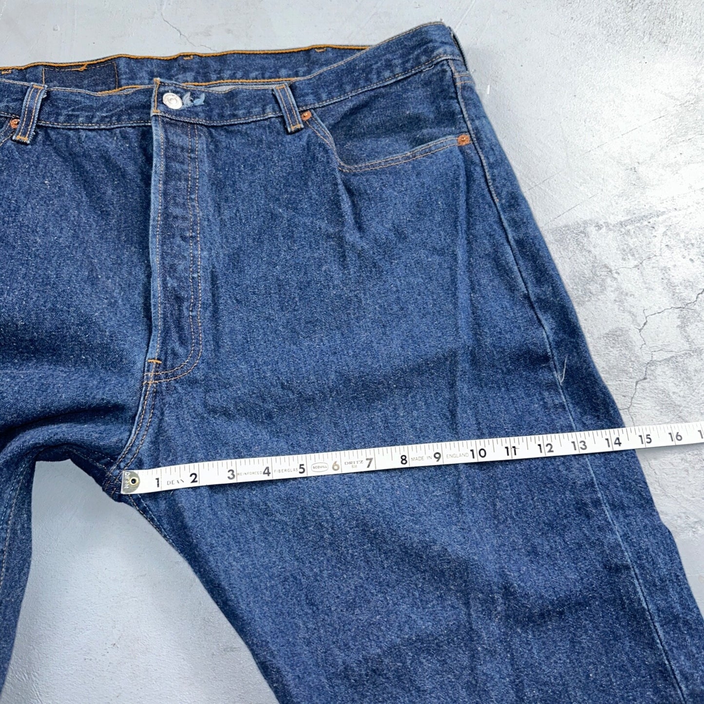 Levis 501 Vintage 90s USA XX Straight Leg Jeans Blue Dark Wash 44x34 Act 41x31