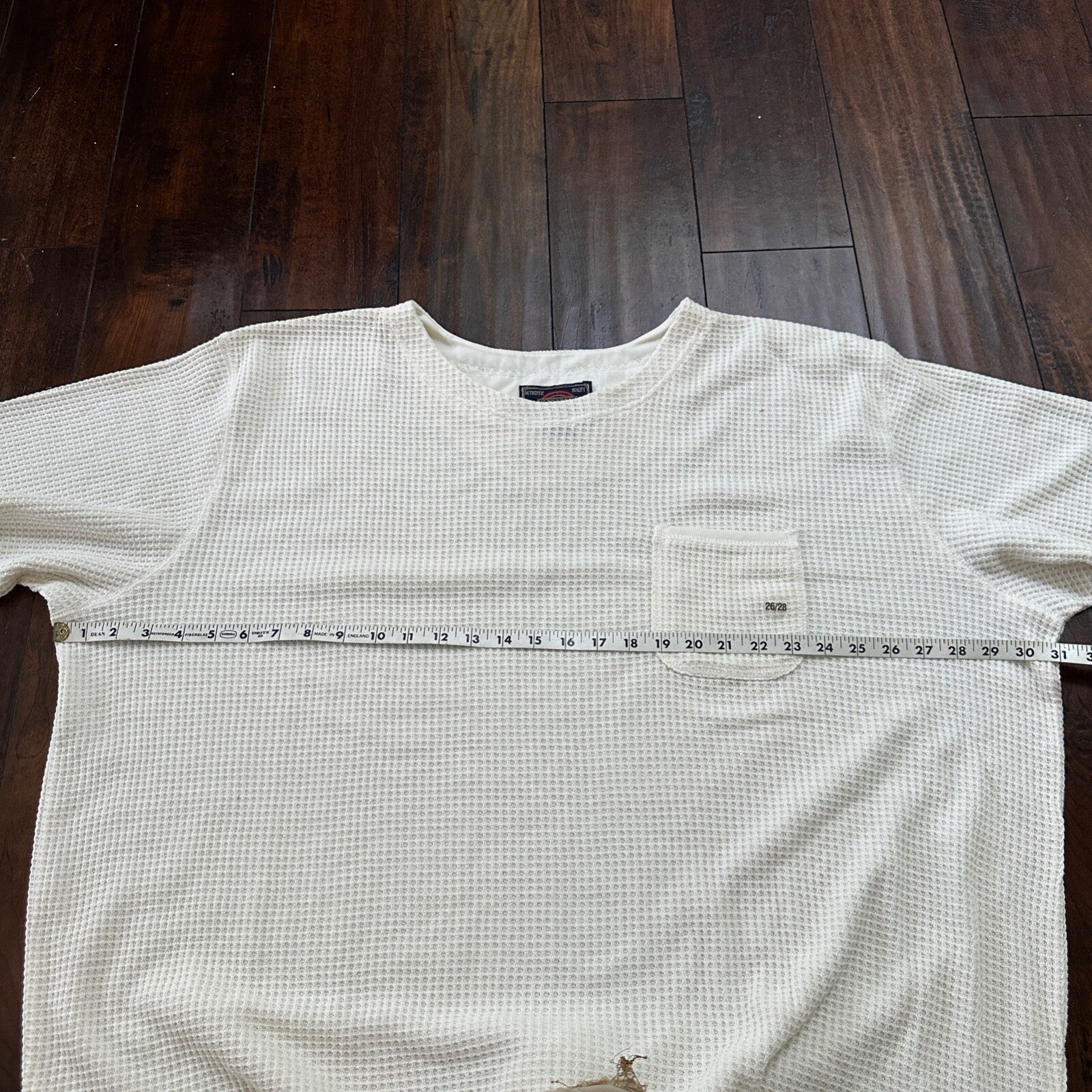 Avenue Blues Jeans Denim Henley Waffle Knit Thermal Shirt 26/28 1980s 80s 90s