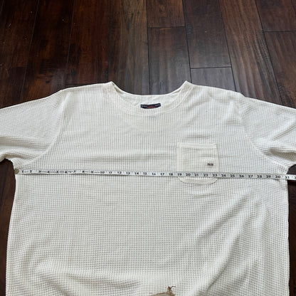 Avenue Blues Jeans Denim Henley Waffle Knit Thermal Shirt 26/28 1980s 80s 90s