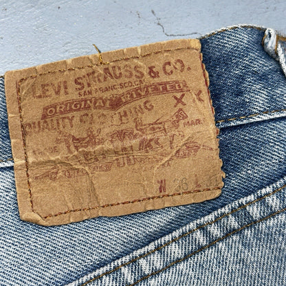 Levis 501 Vintage 80s Redline Selvedge USA XX Jeans Light Wash 36x31 Act 33x28