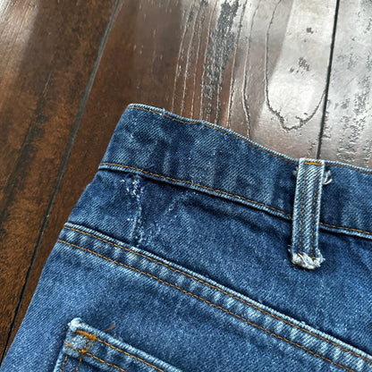 Vintage 80s Levis 646 Boot Flare Orange Tab 36x36 USA Blue Jeans 501 Act 33x34