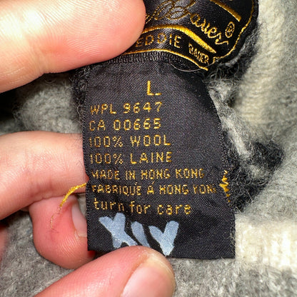 Eddie Bauer Vintage 1992 Wool Turtleneck Fair Isle Pullover Sweater L Womens