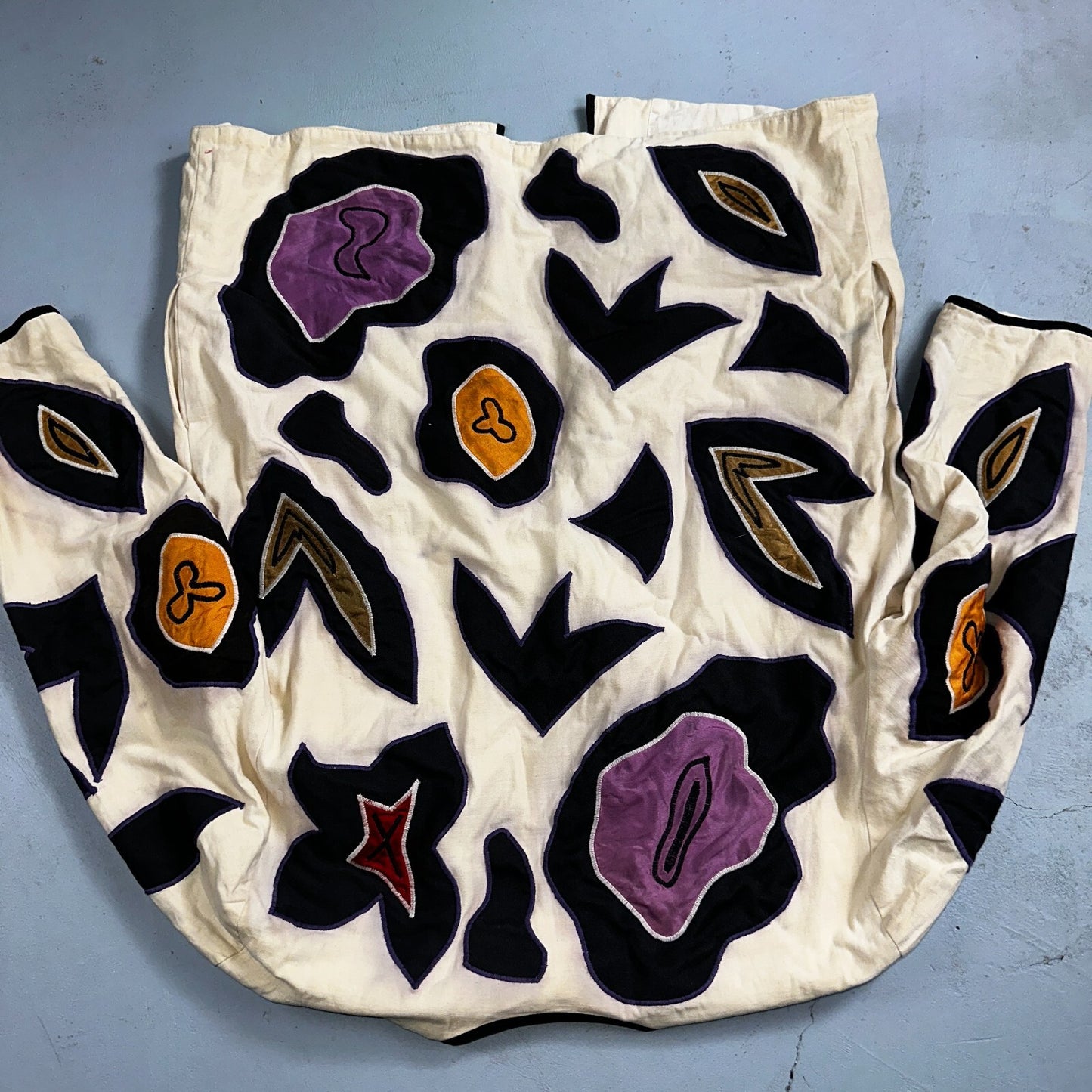 Victor Camarena Vintage 80s Cubist Patchwork Open Front Coat Hipster