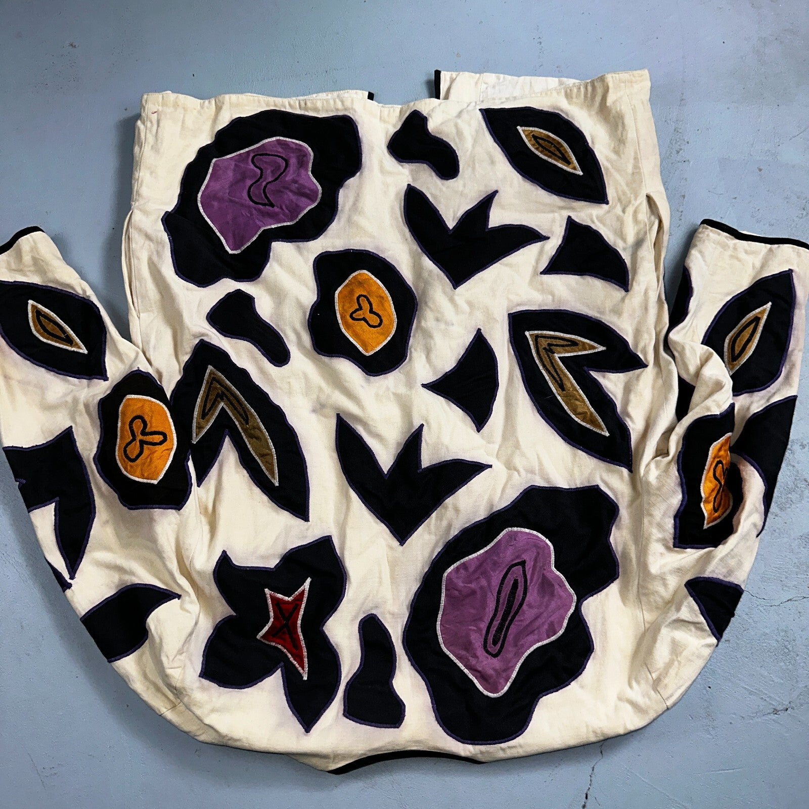 Victor Camarena Vintage 80s Cubist Patchwork Open Front Coat Hipster