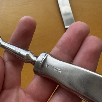 2 VTG Eickhorn Roneusil SIBYLLE Stainless German Flatware Carving Knife Set MCM