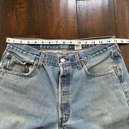 Levis 501 Vintage 90s Straight Leg XX Columbia Jeans 33x30 Light Wash Act 30x29