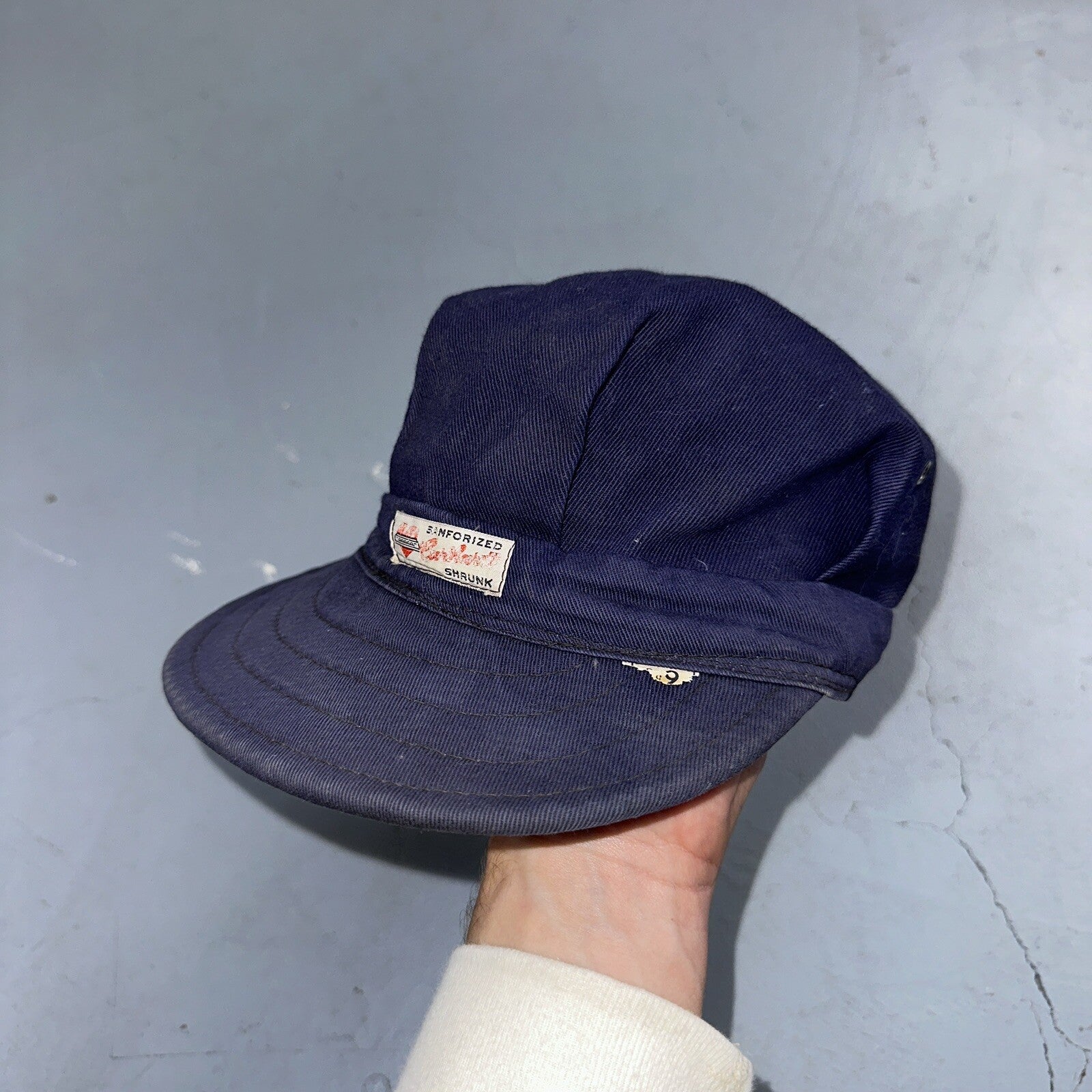Vintage 1960s 60s Carhartt Union Workwear Engineer Cap Hat Conductor Heart Logo