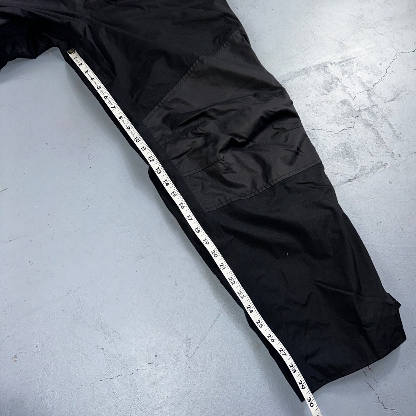 Cabelas Black Lined Mens Pants Rain Pants XL Reg Golf Double Knee Nylon